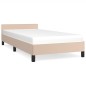 vidaXL Bettgestell mit Kopfteil Cappuccino-Braun 90x200 cm Kunstleder vidaXL Bettgestell mit Kopfteil Cappuccino-Braun 90x200 cm Kunstleder