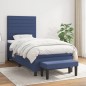 vidaXL Boxspringbett mit Matratze Blau 90x200 cm Stoff vidaXL Boxspringbett mit Matratze Blau 90x200 cm Stoff