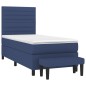 vidaXL Boxspringbett mit Matratze Blau 90x200 cm Stoff vidaXL Boxspringbett mit Matratze Blau 90x200 cm Stoff