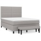 vidaXL Boxspringbett mit Matratze Hellgrau 140x190 cm Stoff vidaXL Boxspringbett mit Matratze Hellgrau 140x190 cm Stoff