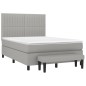 vidaXL Boxspringbett mit Matratze Hellgrau 140x190 cm Stoff vidaXL Boxspringbett mit Matratze Hellgrau 140x190 cm Stoff