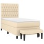 vidaXL Boxspringbett mit Matratze Creme 90x200 cm Stoff vidaXL Boxspringbett mit Matratze Creme 90x200 cm Stoff