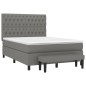 vidaXL Boxspringbett mit Matratze Dunkelgrau 140x200 cm Stoff vidaXL Boxspringbett mit Matratze Dunkelgrau 140x200 cm Stoff
