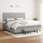 vidaXL Boxspringbett mit Matratze Hellgrau 200x200 cm Stoff vidaXL Boxspringbett mit Matratze Hellgrau 200x200 cm Stoff
