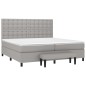 vidaXL Boxspringbett mit Matratze Hellgrau 200x200 cm Stoff vidaXL Boxspringbett mit Matratze Hellgrau 200x200 cm Stoff