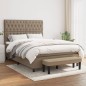 vidaXL Boxspringbett mit Matratze Taupe 140x190 cm Stoff vidaXL Boxspringbett mit Matratze Taupe 140x190 cm Stoff