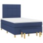 vidaXL Boxspringbett mit Matratze Blau 120x200 cm Stoff vidaXL Boxspringbett mit Matratze Blau 120x200 cm Stoff