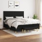 vidaXL Boxspringbett mit Matratze Schwarz 180x200 cm Stoff vidaXL Boxspringbett mit Matratze Schwarz 180x200 cm Stoff