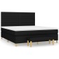 vidaXL Boxspringbett mit Matratze Schwarz 180x200 cm Stoff vidaXL Boxspringbett mit Matratze Schwarz 180x200 cm Stoff