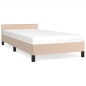 Bettgestell mit Kopfteil Cappuccino-Braun 90x190 cm Kunstleder Bettgestell mit Kopfteil Cappuccino-Braun 90x190 cm Kunstleder
