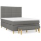 vidaXL Boxspringbett mit Matratze Dunkelgrau 140x190 cm Stoff vidaXL Boxspringbett mit Matratze Dunkelgrau 140x190 cm Stoff