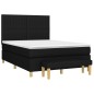vidaXL Boxspringbett mit Matratze Schwarz 140x200 cm Stoff vidaXL Boxspringbett mit Matratze Schwarz 140x200 cm Stoff