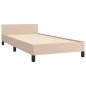 Bettgestell mit Kopfteil Cappuccino-Braun 90x190 cm Kunstleder Bettgestell mit Kopfteil Cappuccino-Braun 90x190 cm Kunstleder