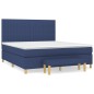 vidaXL Boxspringbett mit Matratze Blau 160x200 cm Stoff vidaXL Boxspringbett mit Matratze Blau 160x200 cm Stoff