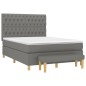 vidaXL Boxspringbett mit Matratze Dunkelgrau 140x190 cm Stoff vidaXL Boxspringbett mit Matratze Dunkelgrau 140x190 cm Stoff