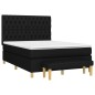 vidaXL Boxspringbett mit Matratze Schwarz 140x200 cm Stoff vidaXL Boxspringbett mit Matratze Schwarz 140x200 cm Stoff