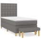 vidaXL Boxspringbett mit Matratze Dunkelgrau 100x200 cm Stoff vidaXL Boxspringbett mit Matratze Dunkelgrau 100x200 cm Stoff