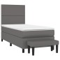 vidaXL Boxspringbett mit Matratze Grau 90x200 cm Kunstleder vidaXL Boxspringbett mit Matratze Grau 90x200 cm Kunstleder