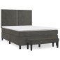 vidaXL Boxspringbett mit Matratze Dunkelgrau 140x200 cm Samt vidaXL Boxspringbett mit Matratze Dunkelgrau 140x200 cm Samt