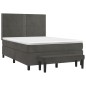 vidaXL Boxspringbett mit Matratze Dunkelgrau 140x200 cm Samt vidaXL Boxspringbett mit Matratze Dunkelgrau 140x200 cm Samt