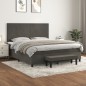 vidaXL Boxspringbett mit Matratze Dunkelgrau 180x200 cm Samt vidaXL Boxspringbett mit Matratze Dunkelgrau 180x200 cm Samt