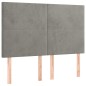 vidaXL Boxspringbett mit Matratze Hellgrau 140x200 cm Samt vidaXL Boxspringbett mit Matratze Hellgrau 140x200 cm Samt