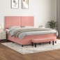 vidaXL Boxspringbett mit Matratze Rosa 180x200 cm Samt vidaXL Boxspringbett mit Matratze Rosa 180x200 cm Samt
