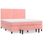 vidaXL Boxspringbett mit Matratze Rosa 180x200 cm Samt vidaXL Boxspringbett mit Matratze Rosa 180x200 cm Samt