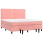 vidaXL Boxspringbett mit Matratze Rosa 180x200 cm Samt vidaXL Boxspringbett mit Matratze Rosa 180x200 cm Samt