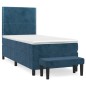 vidaXL Boxspringbett mit Matratze Dunkelblau 90x190 cm Samt vidaXL Boxspringbett mit Matratze Dunkelblau 90x190 cm Samt