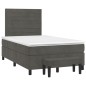 vidaXL Boxspringbett mit Matratze Dunkelgrau 120x200 cm Samt vidaXL Boxspringbett mit Matratze Dunkelgrau 120x200 cm Samt