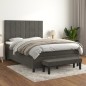 vidaXL Boxspringbett mit Matratze Dunkelgrau 140x190 cm Samt vidaXL Boxspringbett mit Matratze Dunkelgrau 140x190 cm Samt