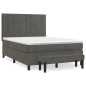 vidaXL Boxspringbett mit Matratze Dunkelgrau 140x190 cm Samt vidaXL Boxspringbett mit Matratze Dunkelgrau 140x190 cm Samt