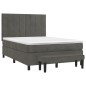 vidaXL Boxspringbett mit Matratze Dunkelgrau 140x190 cm Samt vidaXL Boxspringbett mit Matratze Dunkelgrau 140x190 cm Samt