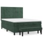 vidaXL Boxspringbett mit Matratze Dunkelgrün 140x190 cm Samt vidaXL Boxspringbett mit Matratze Dunkelgrün 140x190 cm Samt