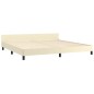 Bettgestell mit Kopfteil Creme 200x200 cm Kunstleder Bettgestell mit Kopfteil Creme 200x200 cm Kunstleder