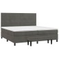 vidaXL Boxspringbett mit Matratze Dunkelgrau 200x200 cm Samt vidaXL Boxspringbett mit Matratze Dunkelgrau 200x200 cm Samt