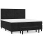 vidaXL Boxspringbett mit Matratze Schwarz 180x200 cm Samt vidaXL Boxspringbett mit Matratze Schwarz 180x200 cm Samt