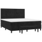 vidaXL Boxspringbett mit Matratze Schwarz 180x200 cm Samt vidaXL Boxspringbett mit Matratze Schwarz 180x200 cm Samt