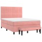 vidaXL Boxspringbett mit Matratze Rosa 140x200 cm Samt vidaXL Boxspringbett mit Matratze Rosa 140x200 cm Samt