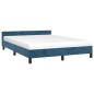 Bettgestell mit Kopfteil Dunkelblau 140x190 cm Samt Bettgestell mit Kopfteil Dunkelblau 140x190 cm Samt