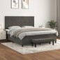 vidaXL Boxspringbett mit Matratze Dunkelgrau 180x200 cm Samt vidaXL Boxspringbett mit Matratze Dunkelgrau 180x200 cm Samt