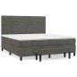 vidaXL Boxspringbett mit Matratze Dunkelgrau 180x200 cm Samt vidaXL Boxspringbett mit Matratze Dunkelgrau 180x200 cm Samt