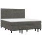 vidaXL Boxspringbett mit Matratze Dunkelgrau 180x200 cm Samt vidaXL Boxspringbett mit Matratze Dunkelgrau 180x200 cm Samt