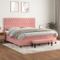 vidaXL Boxspringbett mit Matratze Rosa 200x200 cm Samt vidaXL Boxspringbett mit Matratze Rosa 200x200 cm Samt