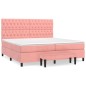 vidaXL Boxspringbett mit Matratze Rosa 200x200 cm Samt vidaXL Boxspringbett mit Matratze Rosa 200x200 cm Samt