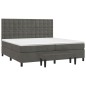 vidaXL Boxspringbett mit Matratze Dunkelgrau 200x200 cm Samt vidaXL Boxspringbett mit Matratze Dunkelgrau 200x200 cm Samt
