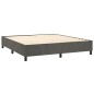 vidaXL Boxspringbett mit Matratze Dunkelgrau 200x200 cm Samt vidaXL Boxspringbett mit Matratze Dunkelgrau 200x200 cm Samt