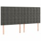 vidaXL Boxspringbett mit Matratze Dunkelgrau 200x200 cm Samt vidaXL Boxspringbett mit Matratze Dunkelgrau 200x200 cm Samt