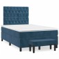 vidaXL Boxspringbett mit Matratze Dunkelblau 120x200 cm Samt vidaXL Boxspringbett mit Matratze Dunkelblau 120x200 cm Samt